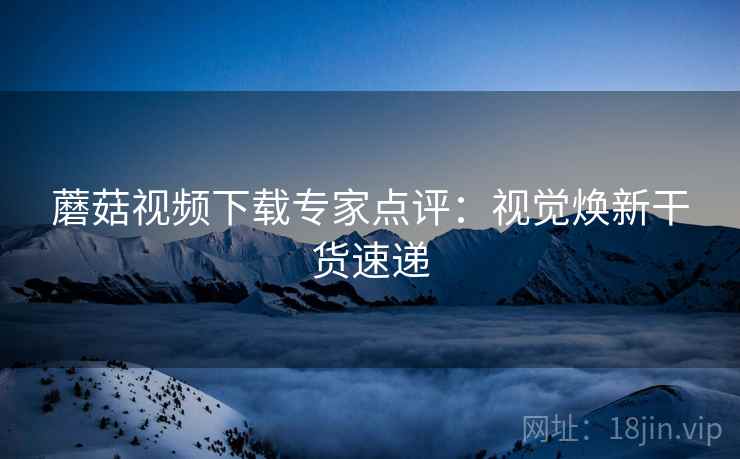 蘑菇视频下载专家点评：视觉焕新干货速递  第2张