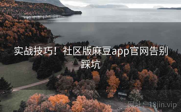 实战技巧！社区版麻豆app官网告别踩坑